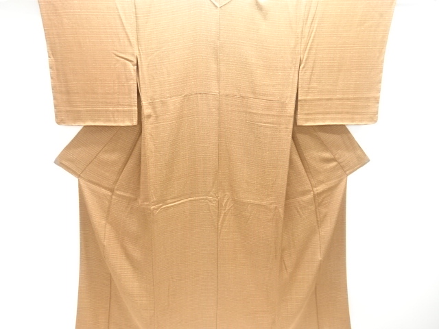 未使用品　仕立て上がり　格子模様単衣小紋着物